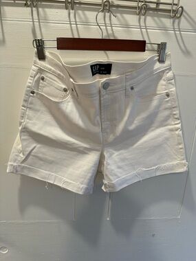 GAP White Rolled-Hem Denim Shorts